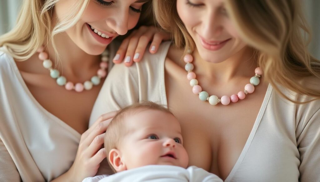 découvrez le collier d'allaitement, un accessoire conçu pour apaiser bébé tout en rassurant maman, alliant confort et style pendant l'allaitement.
