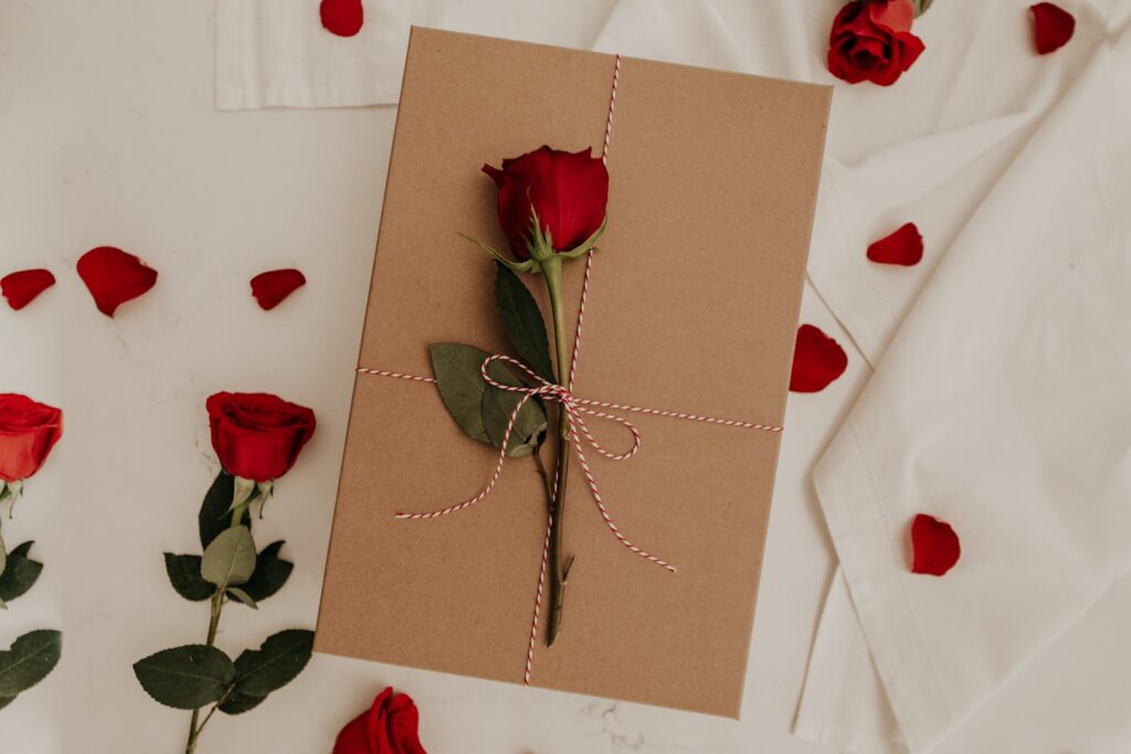 Box with roses