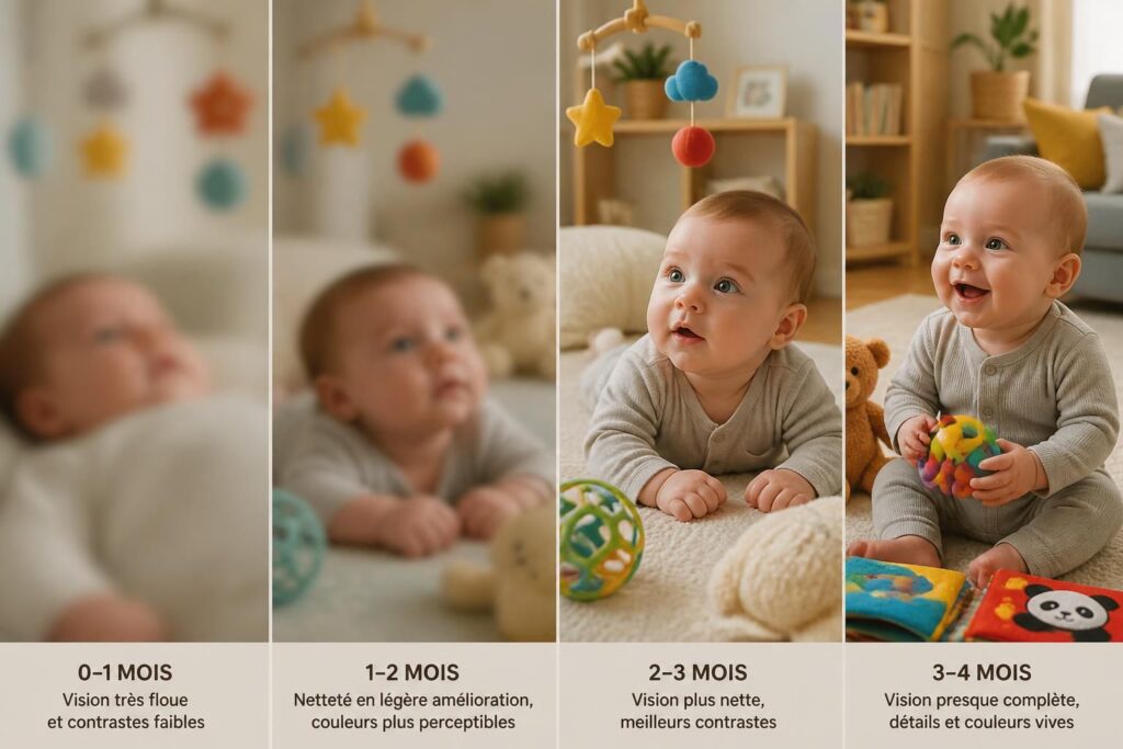 découvrez comment la vision de bébé se développe et évolue au cours de ses premiers mois, avec des étapes clés et conseils pour stimuler son éveil visuel.