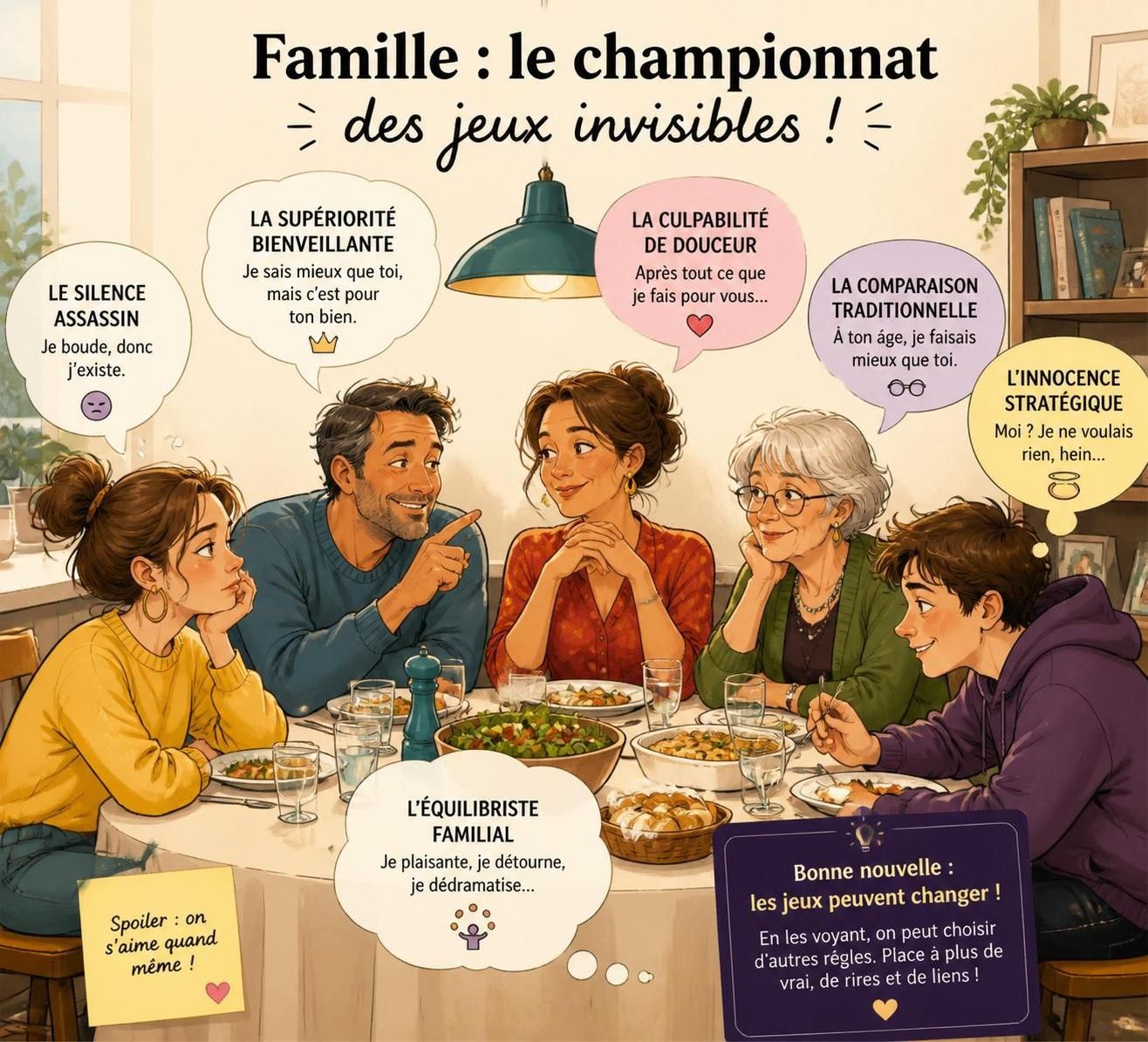 découvrez comment reconnaître et déjouer les jeux psychologiques invisibles qui compliquent les relations familiales, pour instaurer communication et harmonie.