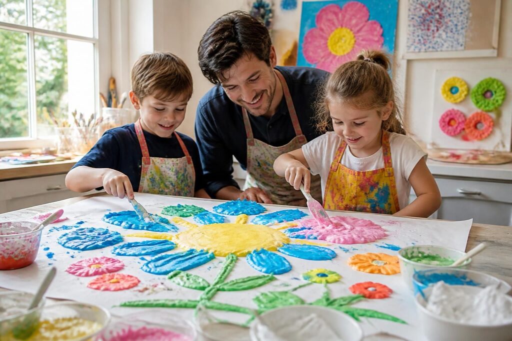 découvrez comment créer des textures originales et amusantes avec vos enfants grâce à la peinture gonflante. un guide facile pour des activités créatives et ludiques en famille !