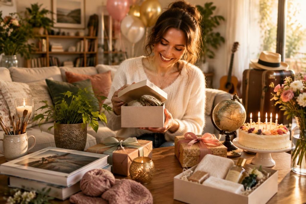 trouvez un cadeau d’anniversaire original pour une femme, adapté à son âge et à ses goûts : des idées inspirantes pour lui faire plaisir à coup sûr.