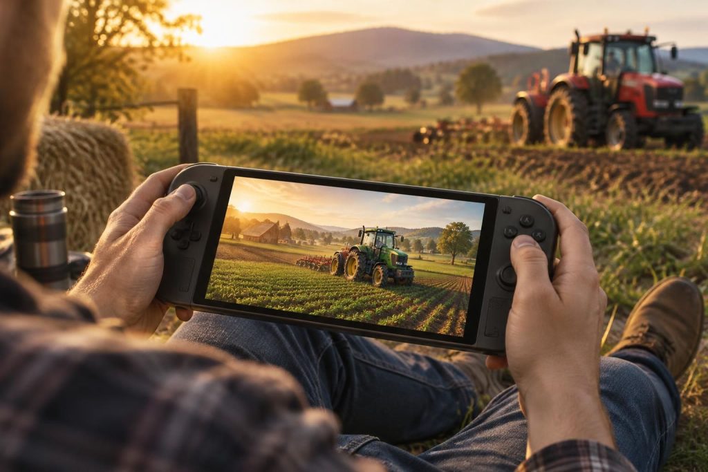 farming simulator 25 sur nintendo switch : découvrez sa date de sortie, son prix et notre avis sur le jeu de simulation agricole.